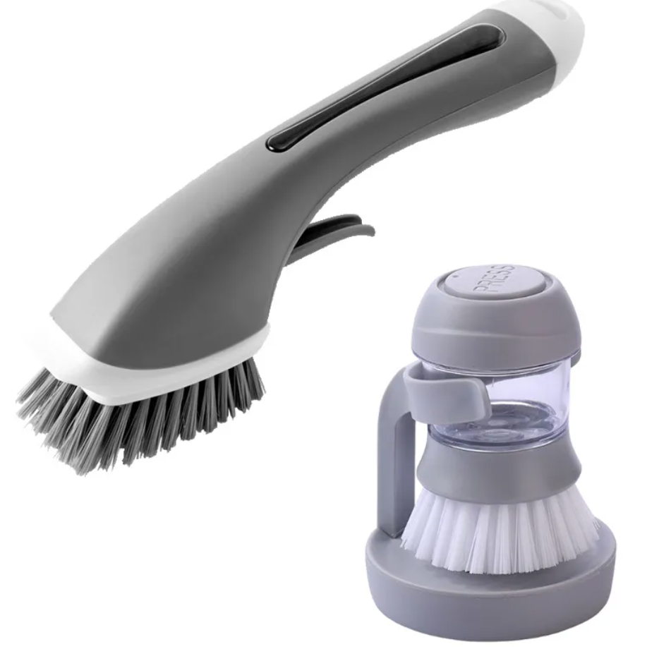 Liquid Soap Dish & Pot Washing Brush