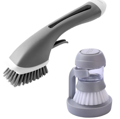 Liquid Soap Dish & Pot Washing Brush