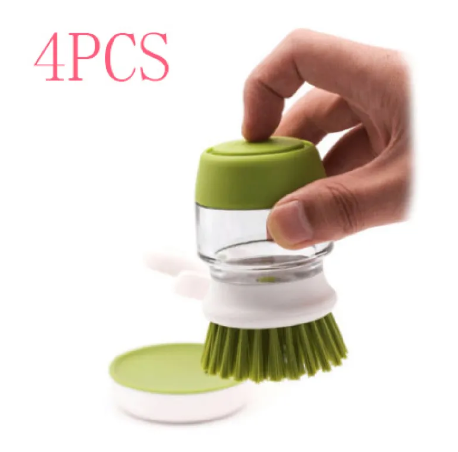 Liquid Soap Dish & Pot Washing Brush