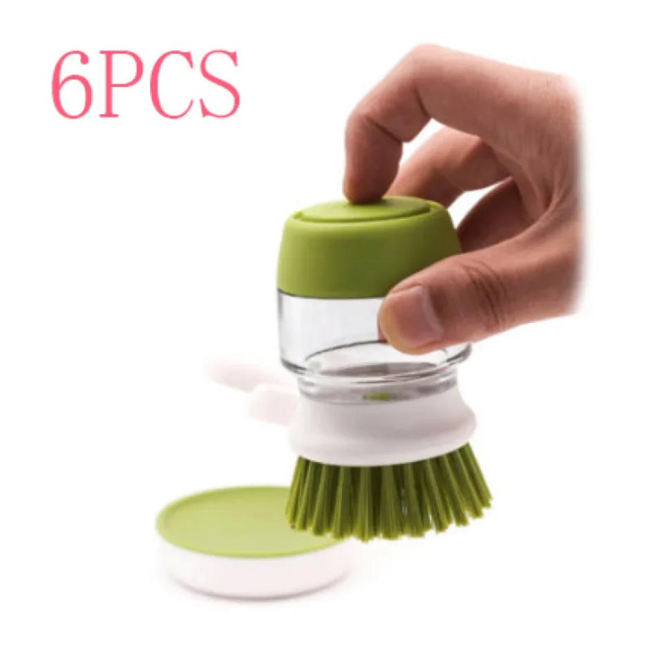 Liquid Soap Dish & Pot Washing Brush